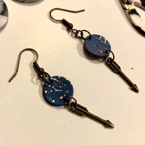 Handmade clay polymer earrings - Picture 5 of 6